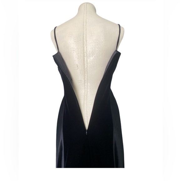 Faviana Evening Gown Black Spaghetti Strap Slip Dress Size 4 rayon/ acatate - Picture 6 of 10